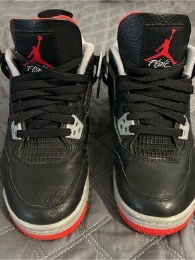 Black and Red Kids' Jordan 4 Nike Sneakers
